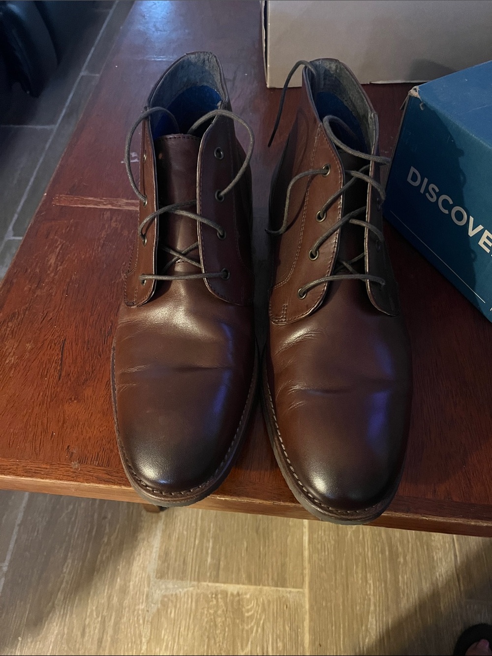 Men's Brown Leather Lace-Up Hawley Chukka Boots 11.5 Men's